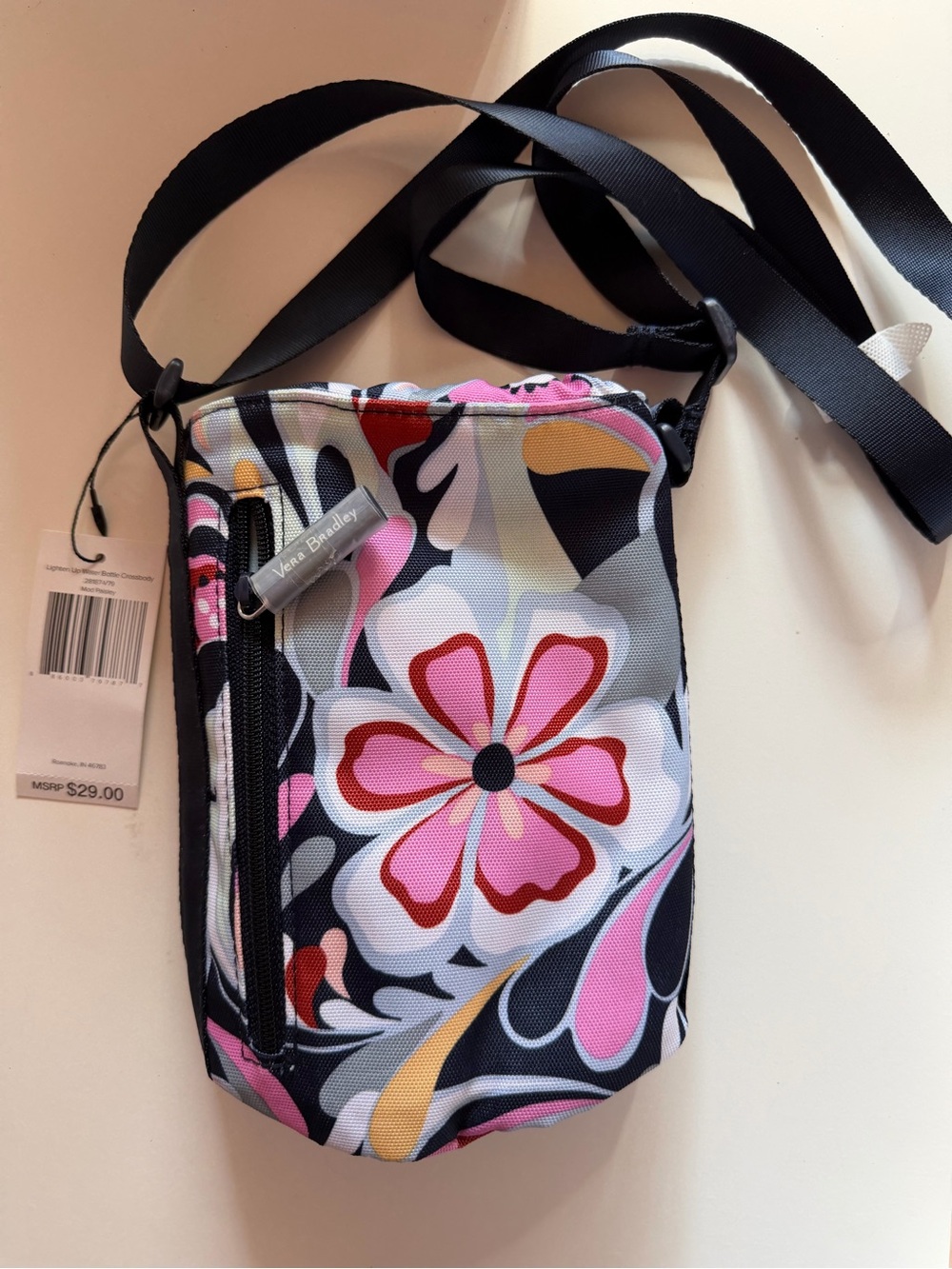 NWT Vera Bradley Lighten Up Bottle Crossbody Mod Paisley Water Bottle Bag